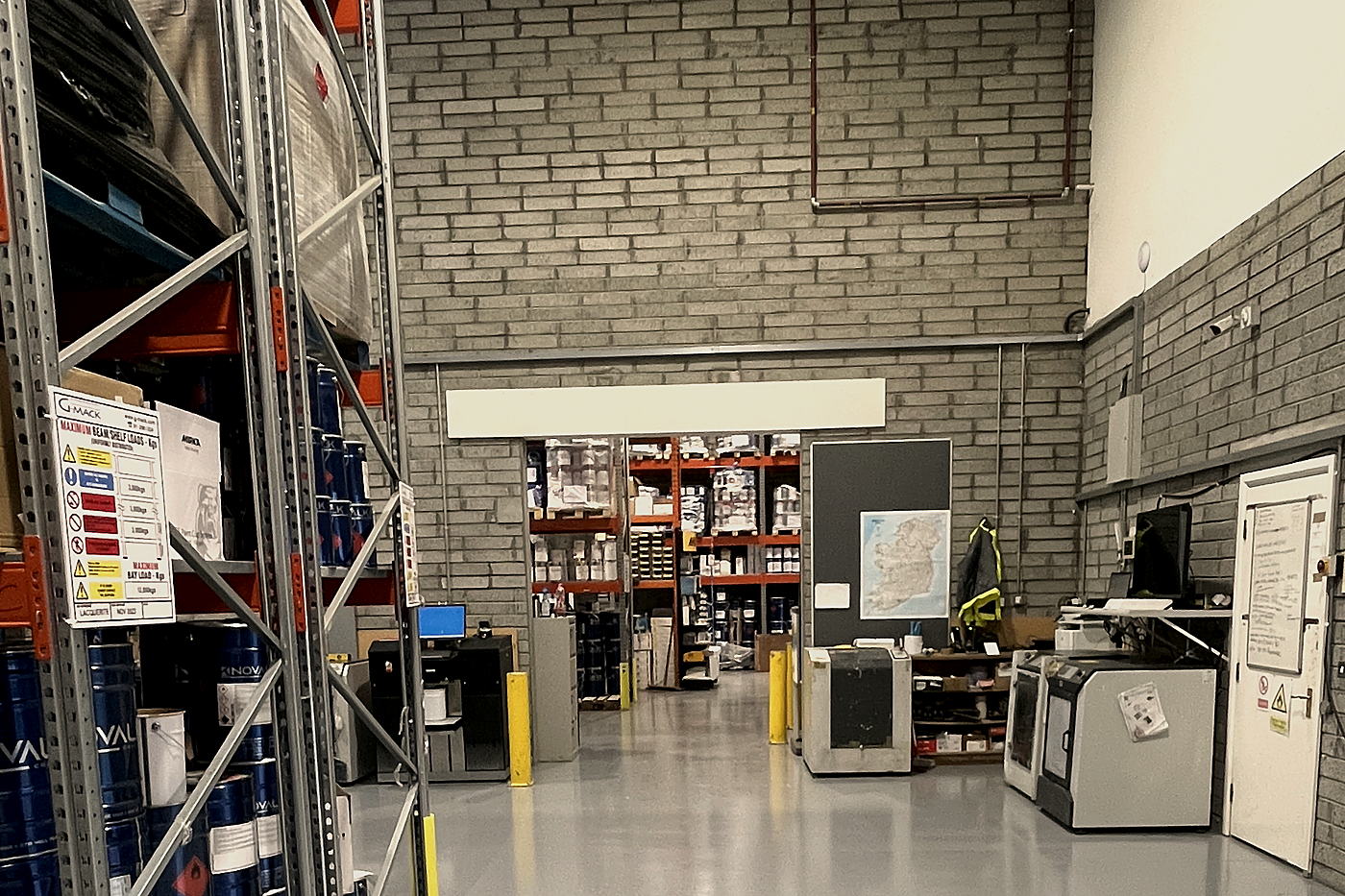 Novalk drums, tinting machines and an Ireland map at the Tullamore dispatch desk